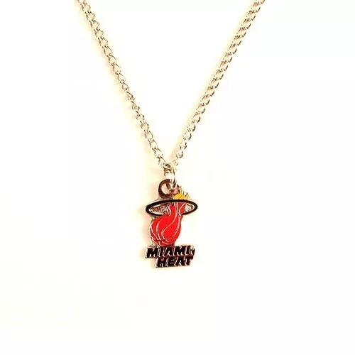 NBA Miami Heat Basketball Gold-Plated Metal Chain Necklace Team Logo Pendant