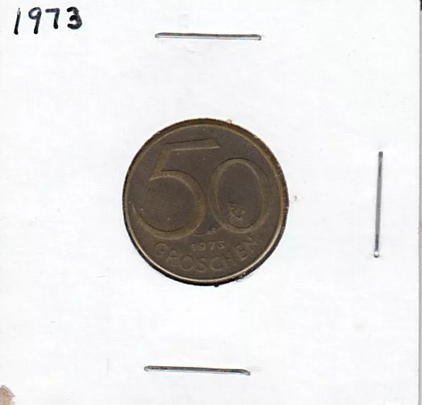 1973 Austria 50 Groschen Coin