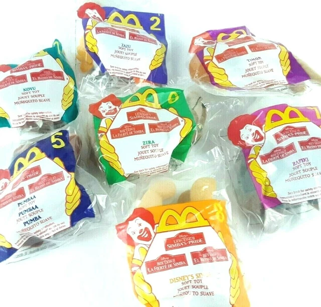 7 Vintage 1998 Disney Lion King II McDonalds Happy Meal Plush Toys Simba’s Pride