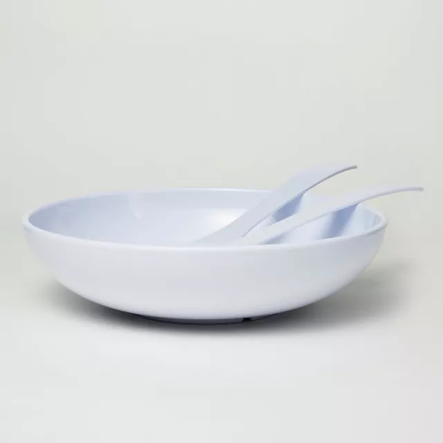 Barel Melamine Deluxe White Salad Bowl & FREE Matching Servers!