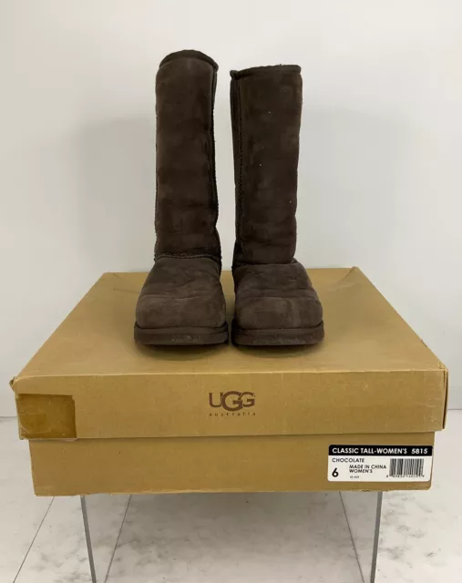 UGG Australia Chocolate Brown Suede Classic Tall Boots 6