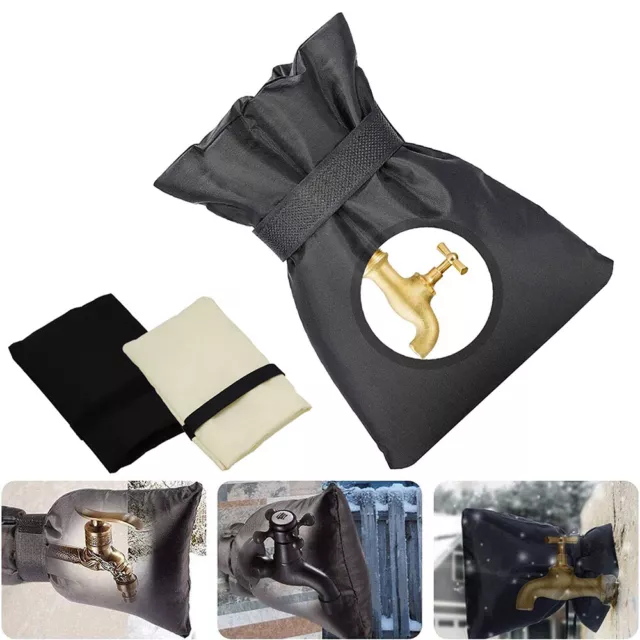 2 Pack Épais Robinet Extérieur Couvre Isolation Thermique Antigel  Couvertures d'hiver Noir