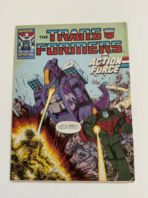 Transformers G1 Uk Comic Issue No. 169 Marvel 11Th June 1988