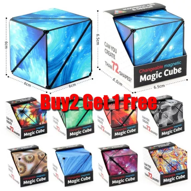 Magnetic Magic Cube Variety Changeable Anti Stress 3D Hand Flip Puzzle Toys Gift