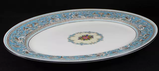 Wedgwood Florentine Turquoise Rim (Fruit Center White Body) 15 Inch Oval Platter