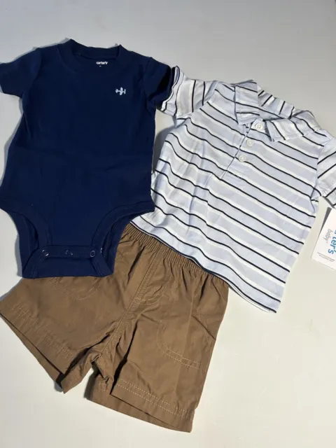 Carters Baby Boy 3 Piece Short Outfit Size 9 M NWT