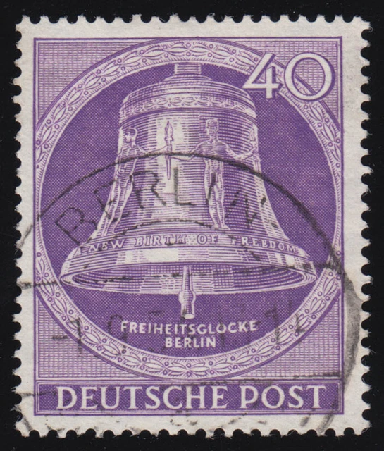 105 Glocke III Klöppel Mitte 40 Pf O gestempelt geprüft