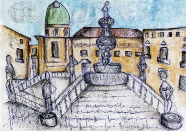 140 + drawings Italy ink art travel mini sketchbook 2019 2021 Yulia A  Korneva