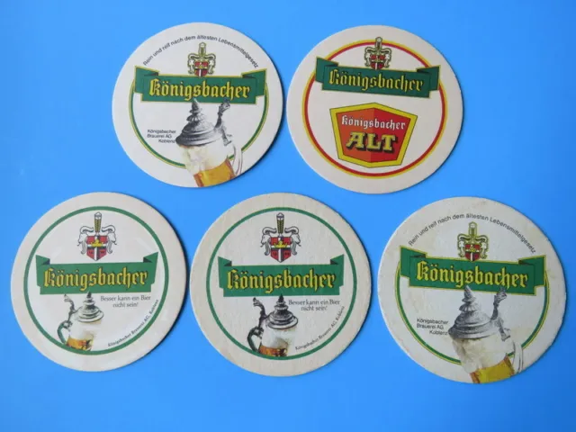 5 Beer Sous-Bock Coasters: Konigsbacher Pilsener Bier ~ Koblenz, Germany Brewery