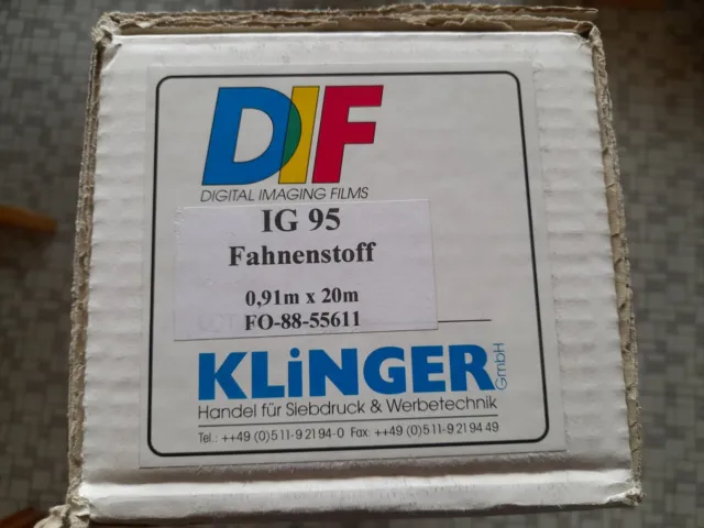 Fahnenstoff IG 95 Klinger 91 cm x  15 m Nr. FO-88-55611 Drucken Tintenstrahl INK