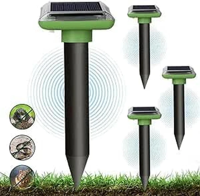 Repellente Solare Per Talpe Con Ultrasuoni, Confezione Da 4 Anti Talpe, Vibrazione Solare Anti Talpe E Ultrasuoni Ip65 Impermeabile Repellenti Solari Per Talpe 83316270