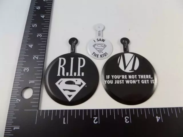 Vintage Death Of SUPERMAN Promo Comic Book Buttons / Pins