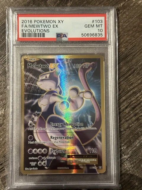 Pokemon Mewtwo EX Full Art Holo Mewtu EN 103/108 Evolutions PSA GEM MINT 10