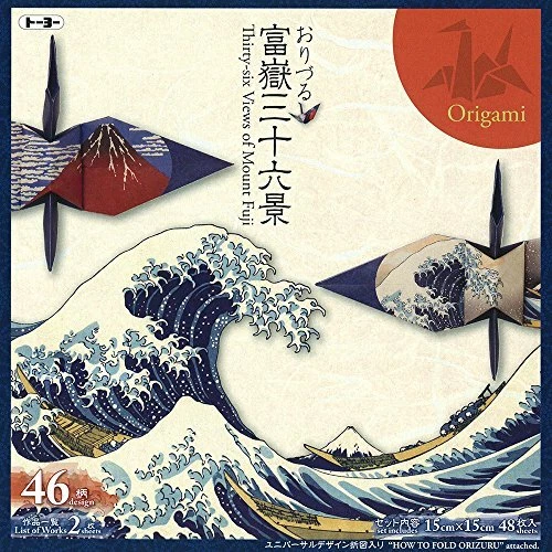 Grúas de papel origami Toyo treinta y seis vistas del monte Fuji 15 cm 46 mango 46 piezas