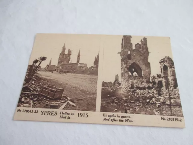 CPA Ypres avant et après la guerre (Belgique)