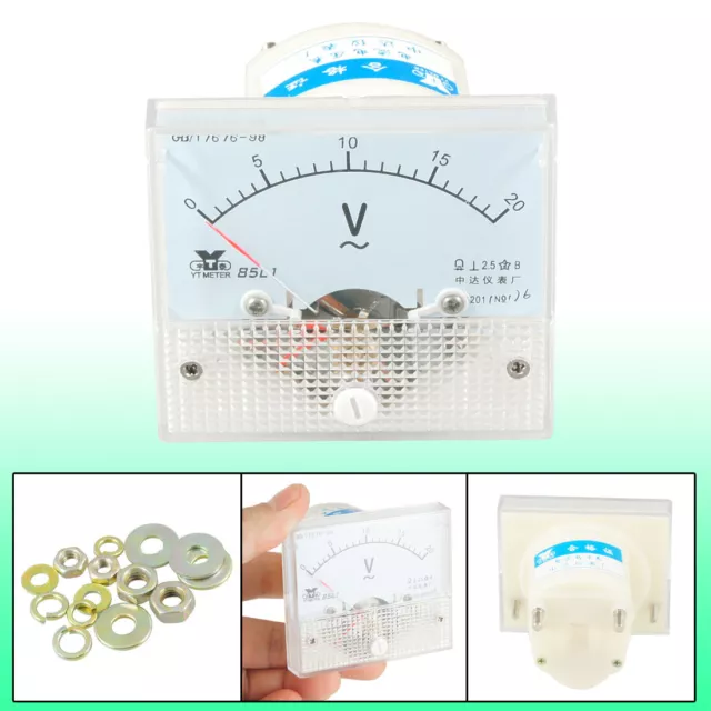 85L1 AC 0-20V Rectangle Analog Panel Volt Meter Voltmeter Gauge $11.21 -  PicClick