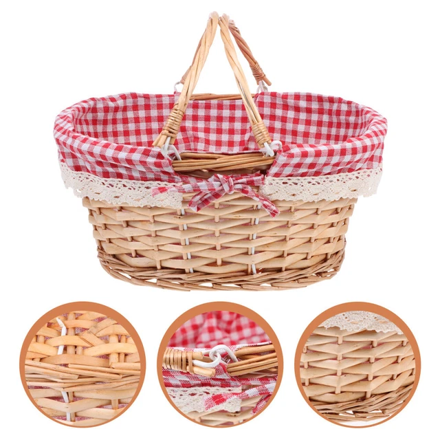 Cesto Picnic Tessuto Sposa Cibo Verdura Cesti Tessuti Vintage