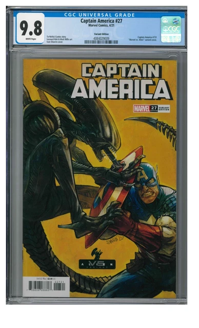 Captain America #27 (2021) Marvel vs. Alien Variant CGC 9.8 GA369