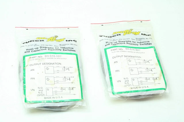 2 Neuf Turck BI5-G18-AN7 Inductive Proximité Interrupteurs/Capteurs M18 Baril