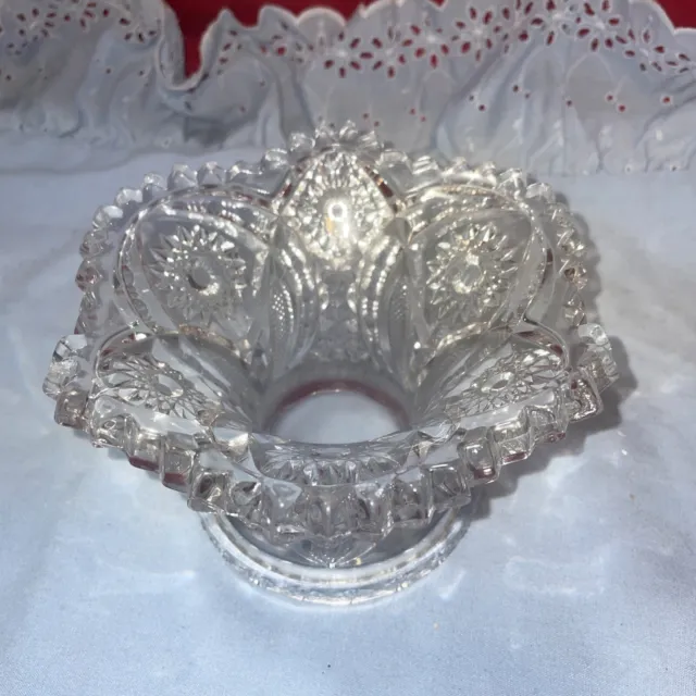 Beautiful "cut glass style"  EAPG pressed glass bowl MINT sawtooth scalloped