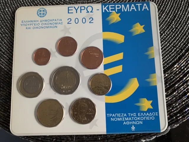 KMS, Griechenland, 1 Cent - 2 Euro, 2002, original