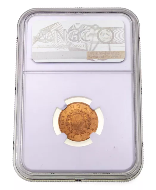 1863T BN Italy Gold 10 Lire Coin Graded by NGC as MS-62 Gorgeous 2