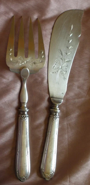 3 Couverts à Poisson Manche Argent Fourré – Service élégant Bon état