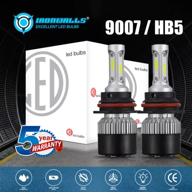 9007 LED Headlight Bulb Conversion Kit HB5 High Low Beam for Dodge Grand Caravan