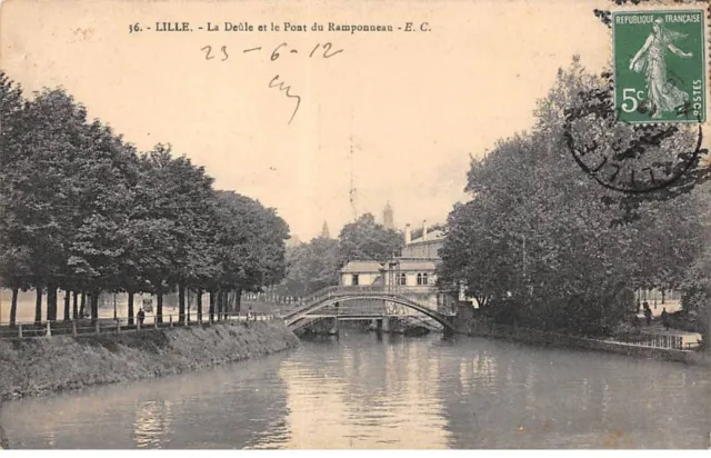 59 - LILLE - SAN34696 - La Deûle et le pont du Ramponneau