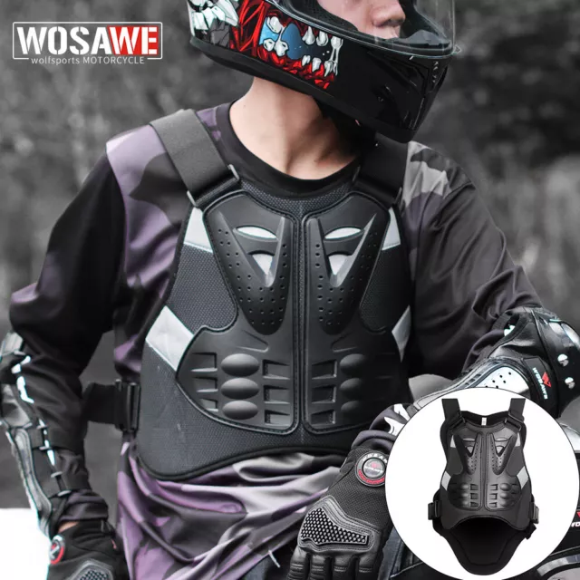 WOSAWE Adult Motorcycle Vest Spine Chest/Back Protector Armor Protection Guards
