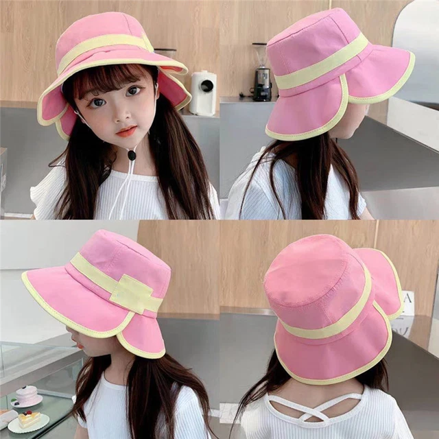 Bucket Hat with Chin Strap Sun Protection Kids Bucket Hat Cotton