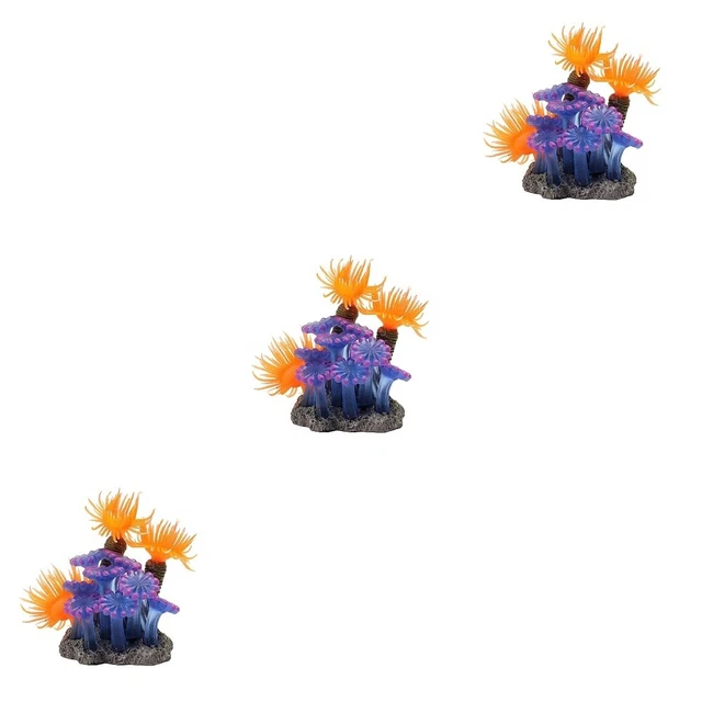 3 Pcs Ornament Aquarium Dekoration Tank Gefälschte Pflanzen
