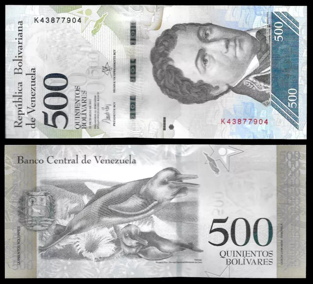 World Papel Money - Venezuela 500 Bolívares Fuerte 2017 Serie K8 @ Crisp UNC