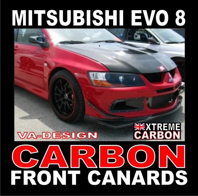 Evolution Front VA DESIGN CARBON Front Bumper Canards Set FOR Mitsubishi Evo EVOLUTION ...