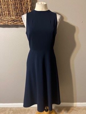 Antonio Melani Navy Blue A Line Sheath Midi Dress 6