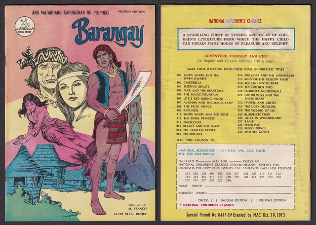 FILIPPINE NATIONAL CLASSIC Illustrated Komiks BARANGAY Comics EUR 39,98 ...