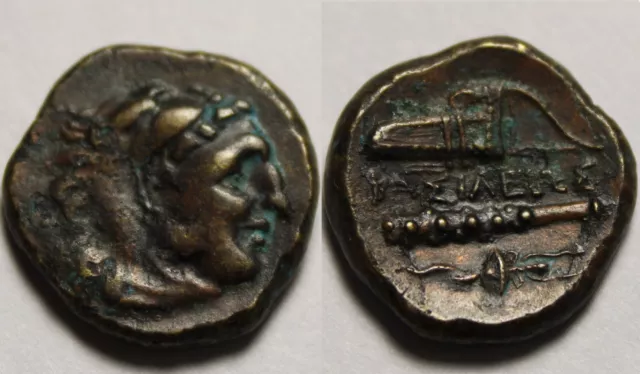 Alexander Asia minor Rare genuine Ancient Greek Coin Heracles club quiver Torch
