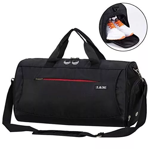 Sports Gym Bag with Shoes Compartment and Wet Pocket, Travel Duffle Bag for Men
