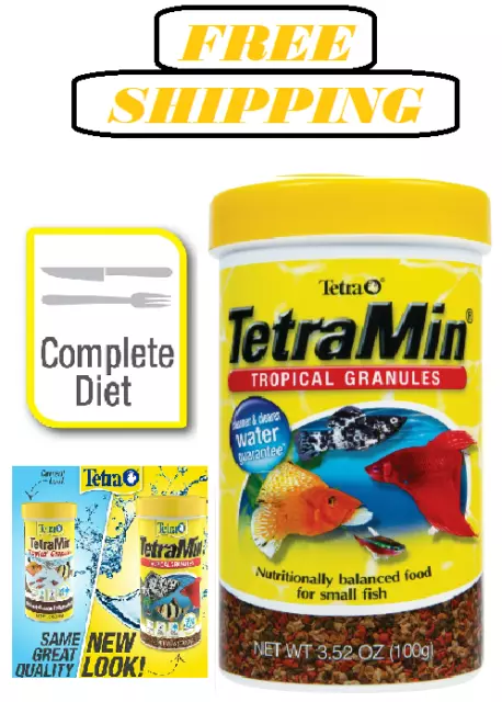 Tetra TetraMin Tropical Granules 3.52 Ounces, Nutritionally Balanced Fish Food..