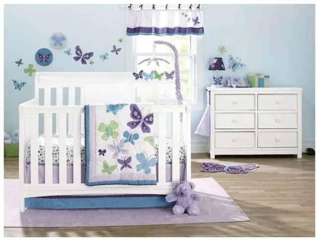 Brand New - NOJO - 9640090  beautiful butterfly - 9 piece crib set