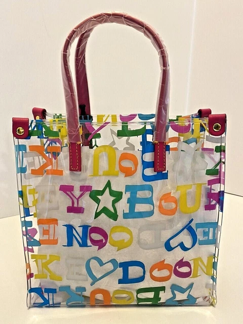 NWT DOONEY & BOURKE DOODLE LUNCH BAG in MULTI/CLEAR/FUCHSIA