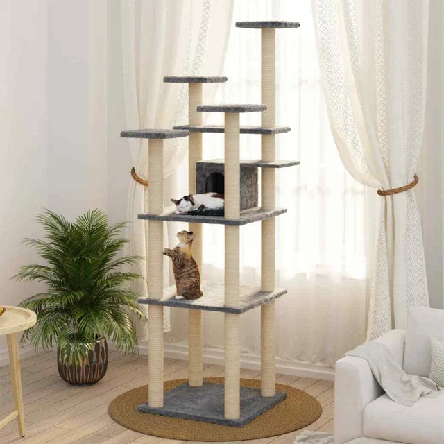 vidaXL Arbre à chat avec griffoirs en sisal Gris foncé 171 cm