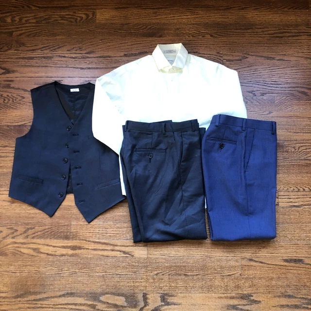 Ralph Lauren Calvin Klein Boys Sz 10 Suit Pants Vest Button Down Dress Shirt Lot