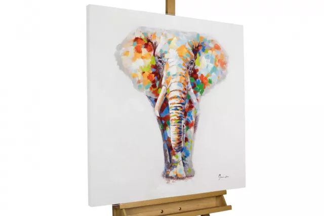 Acryl Gemälde 'ELEFANT AFRIKA' | HANDGEMALT | Leinwand Bilder 80x80cm