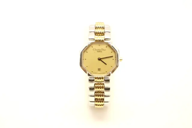 Christian Dior Diamond Studded Gold Toned Watch #35