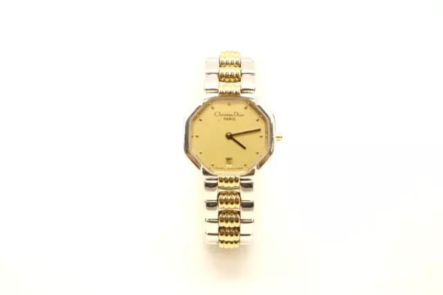 Christian Dior Diamond Studded Gold Toned Watch *Read Desc* #35