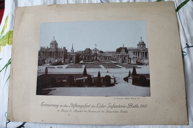 Stiftungsfest Lehr-Infanterie-Btl 1910 mit Kaiser,Foto auf Karton,Berlin