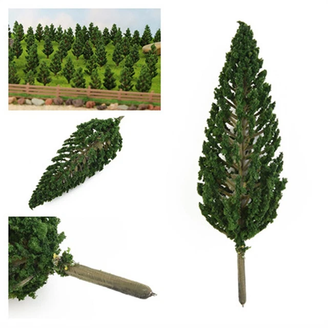 EIHI – 12 Arbres Miniatures Verts – Modélisme Ferroviaire – Plastique – Couleurs Variées – Décoration De Paysages