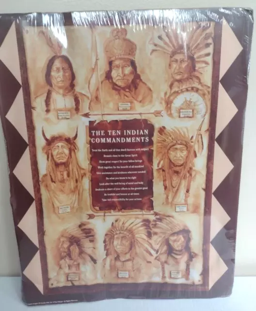 The Ten Indian Commandments Wall Art Picture Poster 16x20 Native Americans Sign