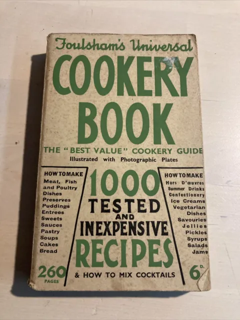 Vintage Wartime Reprint Foulshams Universal Cookery Book 1000 recipes